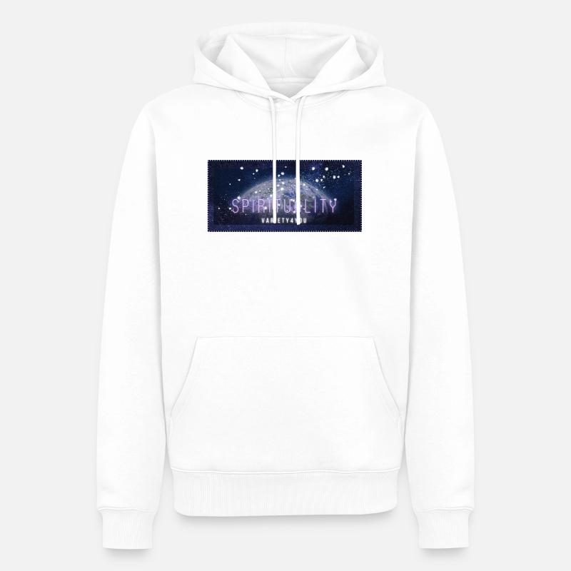 Thème spirituel « Planète » - Sweat à capuche Premium bio Homme - blanc