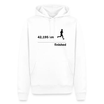Biking Running Marathon Triathlon Bike - Men’s Premium Organic Hoodie - white - Front - Nico (187cm)