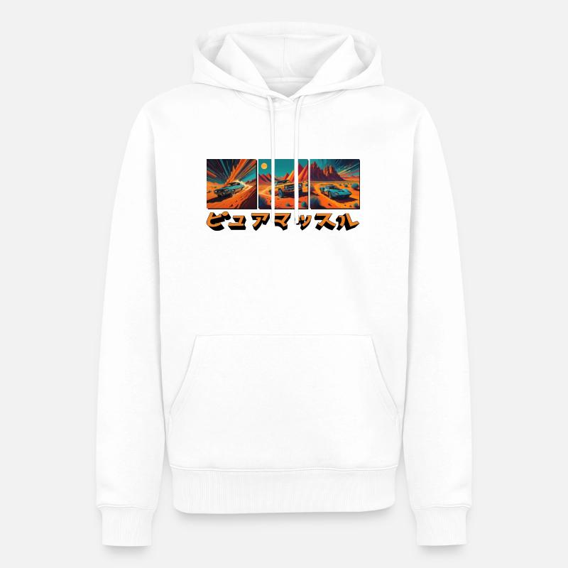 Rugissement sur le sable - Sweat à capuche Premium bio Homme - blanc
