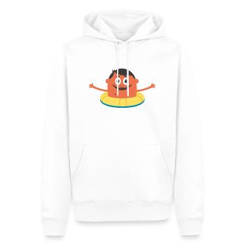 Sommer - Männer Premium Bio Hoodie - Weiß - Vorne - Nico (187cm)