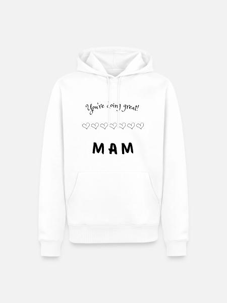 Liebevolle Botschaft für Mama - Männer Premium Bio Hoodie - Weiß