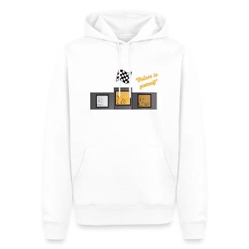 Podium Believe In Yourself - Men’s Premium Organic Hoodie - white - Front - Nico (187cm)