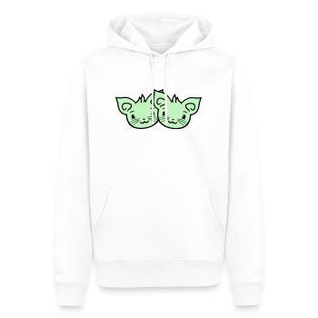 Deux chats heureux 2 amis Couple Équipe Couple - Sweat à capuche Premium bio Homme - blanc - Devant - Nico (187cm)