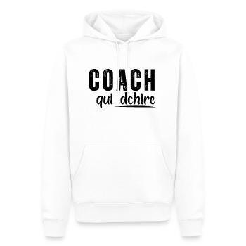 Coach Qui Déchire - Sweat à capuche Premium bio Homme - blanc - Devant - Nico (187cm)