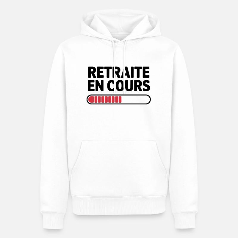 Retraite en cours - Sweat à capuche Premium bio Homme - blanc