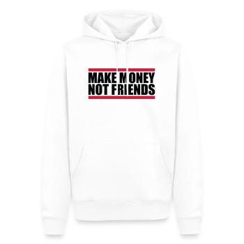Gagner de l’argent en disant - Sweat à capuche Premium bio Homme - blanc - Devant - Nico (187cm)