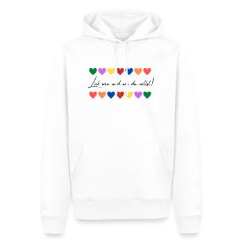 Liebe wen und wie du willst - Männer Premium Bio Hoodie - Weiß - Vorne - Nico (187cm)