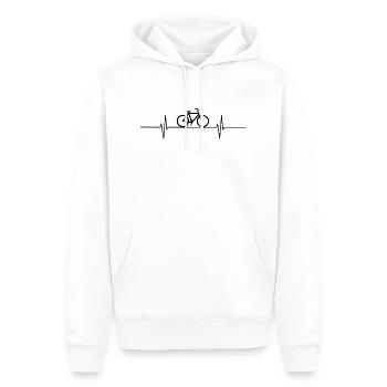 Heartbeat Fahrrad - Männer Premium Bio Hoodie - Weiß - Vorne - Nico (187cm)