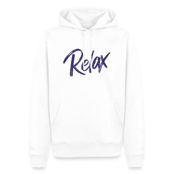 relax blau - Männer Premium Bio Hoodie - Weiß - Vorne - Nico (187cm)