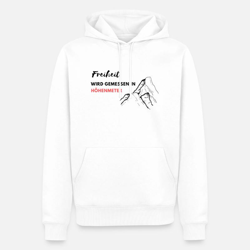 freiheit wird in höhenmeter gemessen - Männer Premium Bio Hoodie - Weiß