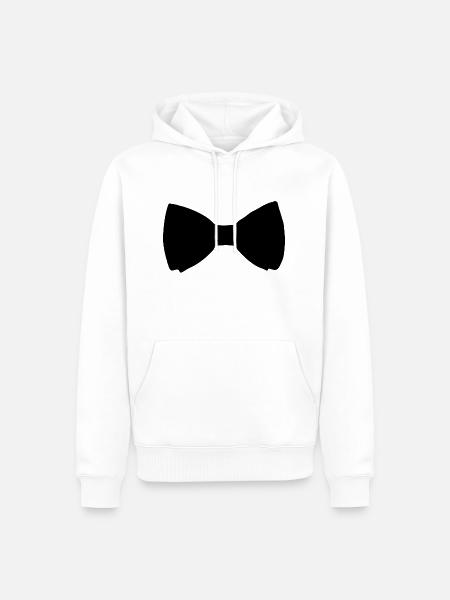 Fliege Krawatte - Männer Premium Bio Hoodie - Weiß