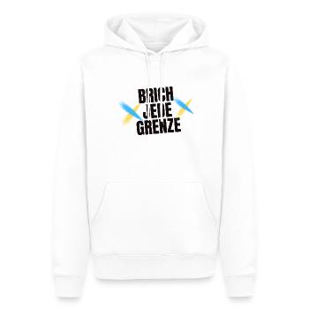 Bricht jede Grenze Ukraine - Männer Premium Bio Hoodie - Weiß - Vorne - Nico (187cm)