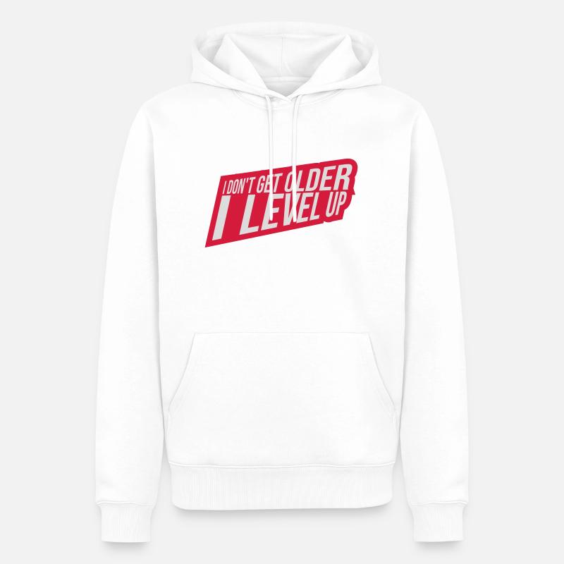 get older level up - Männer Premium Bio Hoodie - Weiß