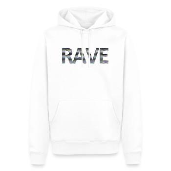 Rave Schriftzug Trippin Lines raving neon schwarz - Männer Premium Bio Hoodie - Weiß - Vorne - Nico (187cm)