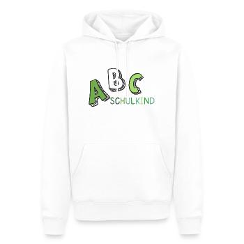 ABC Écolier vert blanc - Sweat à capuche Premium bio Homme - blanc - Devant - Nico (187cm)