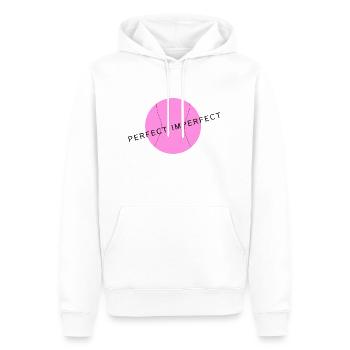 Perfect Imperfect - Männer Premium Bio Hoodie - Weiß - Vorne - Nico (187cm)