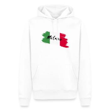 Milano Mailand Milan Italia Italy Italien - Men’s Premium Organic Hoodie - white - Front - Nico (187cm)