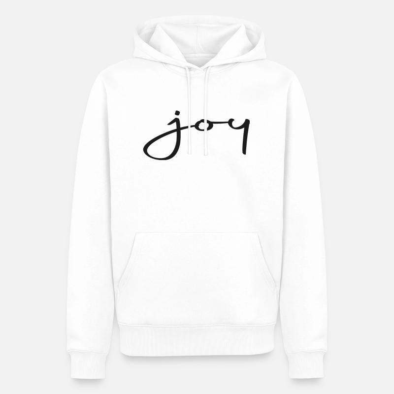 joy - Freude - Männer Premium Bio Hoodie - Weiß