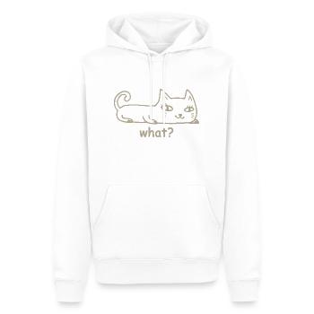 Katze What? - Männer Premium Bio Hoodie - Weiß - Vorne - Nico (187cm)