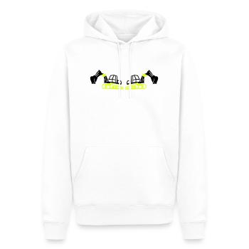 bagger 2 - Männer Premium Bio Hoodie - Weiß - Vorne - Nico (187cm)