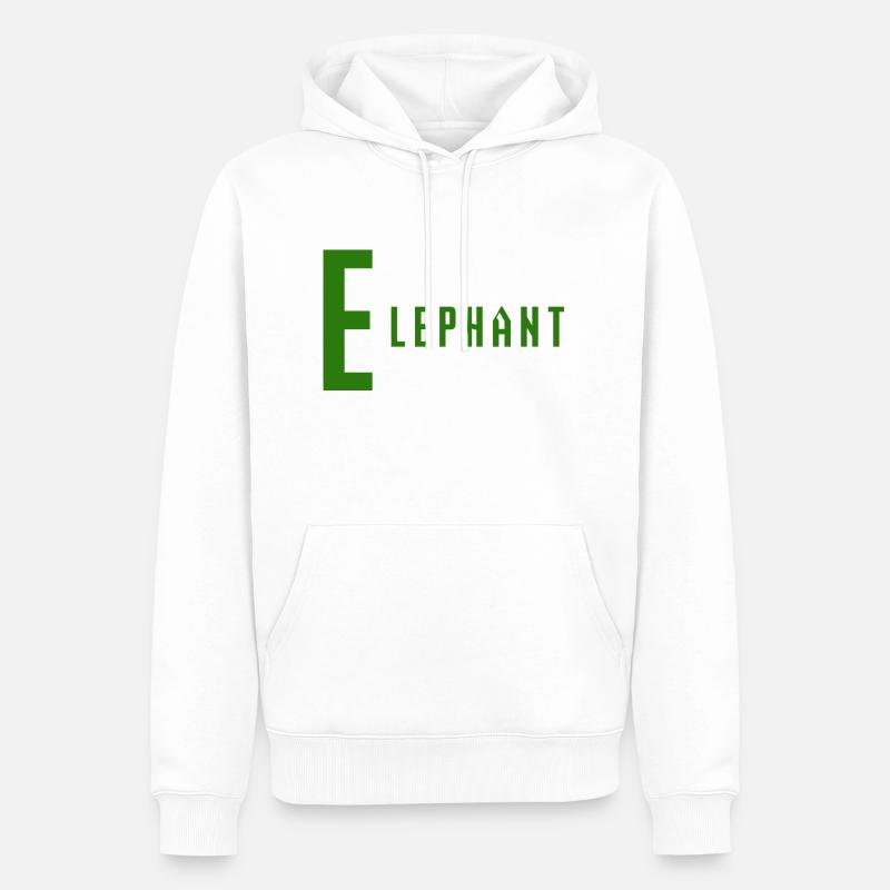 Éléphant - Sweat à capuche Premium bio Homme - blanc
