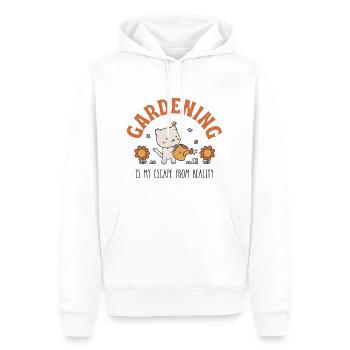 Gardening Is My Escape From Reality - Men’s Premium Organic Hoodie - white - Front - Nico (187cm)