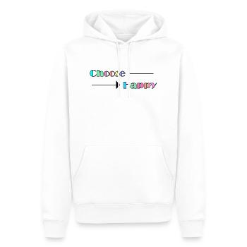 Choose Happy - Männer Premium Bio Hoodie - Weiß - Vorne - Nico (187cm)