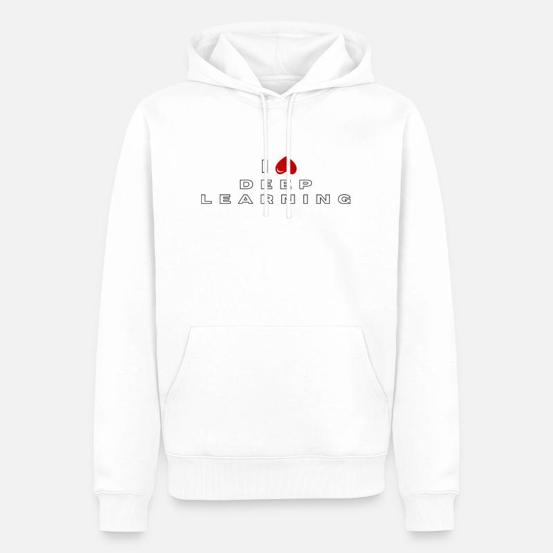 Ich hasse Deep Learning - Männer Premium Bio Hoodie - Weiß