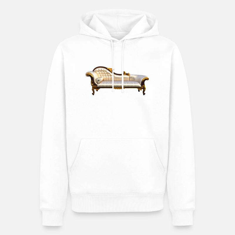 Couch - Men’s Premium Organic Hoodie - white