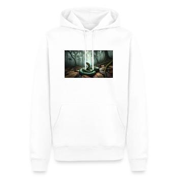 Bothrops bilineatus - Sweat à capuche Premium bio Homme - blanc - Devant - Nico (187cm)