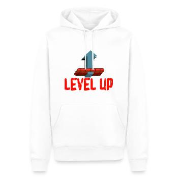 Motivation. - Sweat à capuche Premium bio Homme - blanc - Devant - Nico (187cm)