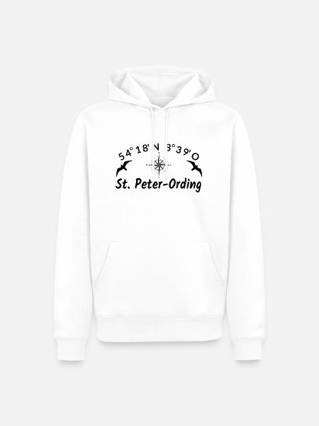Sankt Peter Ording Nordsee Urlaub Idee - Männer Premium Bio Hoodie - Weiß