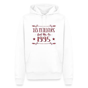 Les meilleurs sont nés en 1995 - Sweat à capuche Premium bio Homme - blanc - Devant - Nico (187cm)