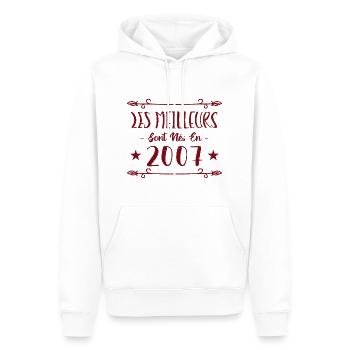 Les meilleurs sont nés en 2007 - Sweat à capuche Premium bio Homme - blanc - Devant - Nico (187cm)