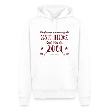 Les meilleurs sont nés en 2001 - Sweat à capuche Premium bio Homme - blanc - Devant - Nico (187cm)