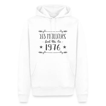 Les meilleurs sont nés en 1976 - Sweat à capuche Premium bio Homme - blanc - Devant - Nico (187cm)