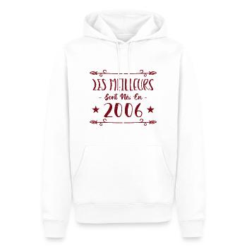 Les meilleurs sont nés en 2006 - Sweat à capuche Premium bio Homme - blanc - Devant - Nico (187cm)