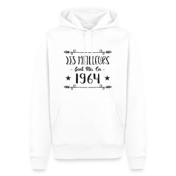 Les meilleurs sont nés en 1964 - Sweat à capuche Premium bio Homme - blanc - Devant - Nico (187cm)