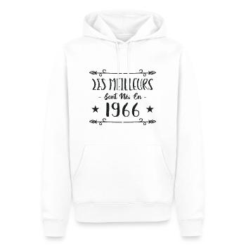 Les meilleurs sont nés en 1966 - Sweat à capuche Premium bio Homme - blanc - Devant - Nico (187cm)