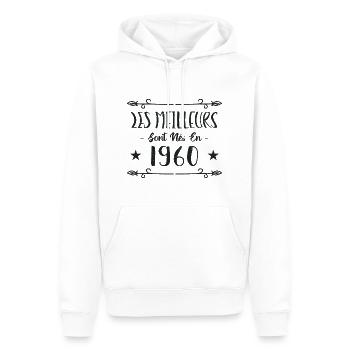 Les meilleurs sont nés en 1960 - Sweat à capuche Premium bio Homme - blanc - Devant - Nico (187cm)
