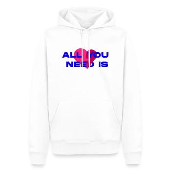 All You Need Is Love - Männer Premium Bio Hoodie - Weiß - Vorne - Nico (187cm)