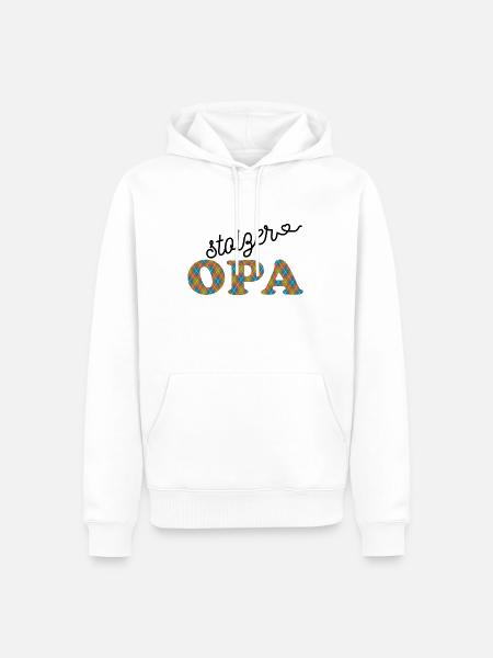 Stolzer Opa Rauten Muster - Männer Premium Bio Hoodie - Weiß