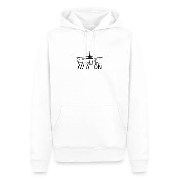 Une et plusieurs Aviation - Sweat à capuche Premium bio Homme - blanc - Devant - Nico (187cm)