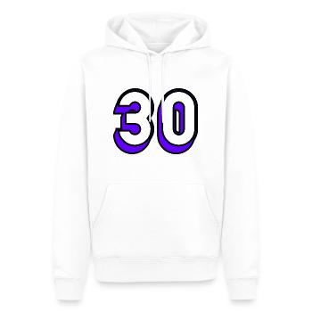 30 ANS. 30. 30e ANNIVERSAIRE. ANNIVERSAIRE 30 ANS - Sweat à capuche Premium bio Homme - blanc - Devant - Nico (187cm)