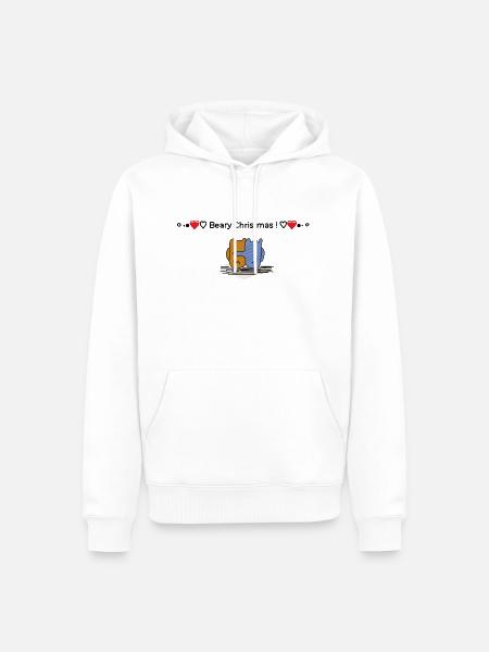 Beary Happy Christmas - Männer Premium Bio Hoodie - Weiß