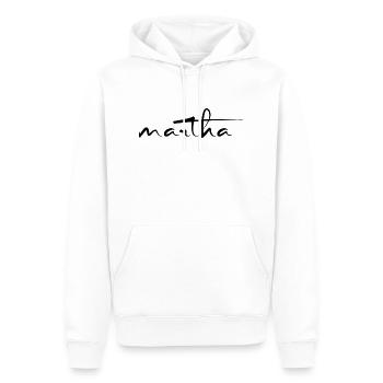 Martha Unterschrift - Männer Premium Bio Hoodie - Weiß - Vorne - Nico (187cm)