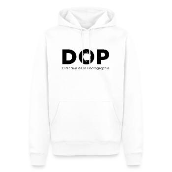 DOP Directeur de la Photographie - Sweat à capuche Premium bio Homme - blanc - Devant - Nico (187cm)