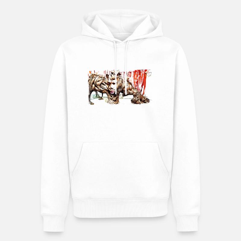 La Bête à l’intérieur - Sweat à capuche Premium bio Homme - blanc