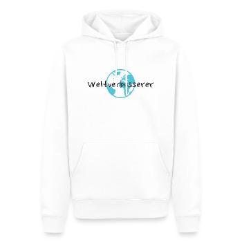 Weltverbesserer - Männer Premium Bio Hoodie - Weiß - Vorne - Nico (187cm)