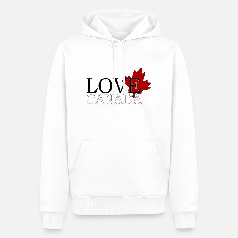 Amour canada - Sweat à capuche Premium bio Homme - blanc